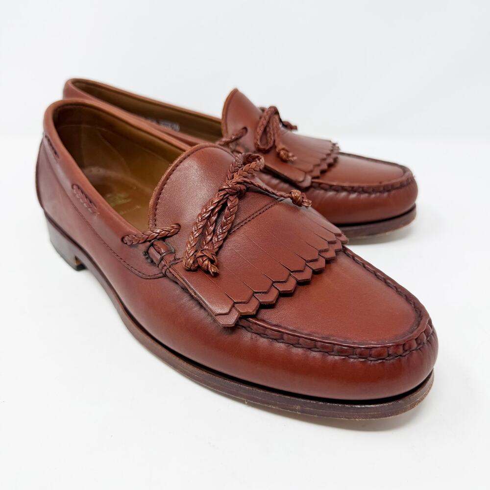 Allen Edmonds Cognac Brown Leather Woodstock Loafers Men’s Size 10 Made in USA